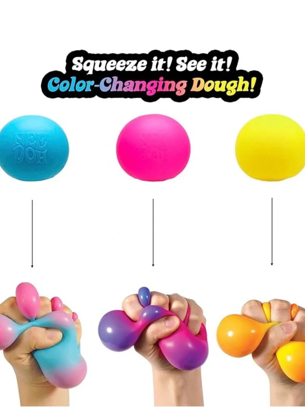 Nee Doh Color Change Blue Stress Ball for Kids